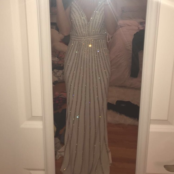 jovani silver prom dress